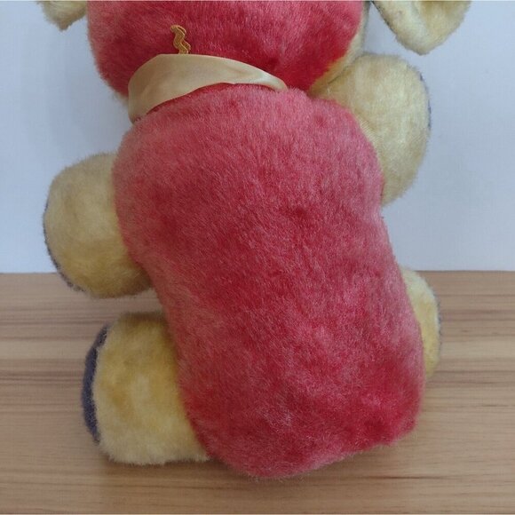 Vintage Superior Toy & Novelty Cellulose Elephant Plush Yellow Red Blue 15" - Picture 6 of 10